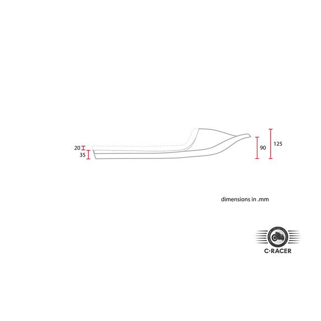 C-RACER Sadel cafe / flat track / scrambler C-Racer Bolntor Scr5 Flat Track Sadel Svart / Brun Customhoj