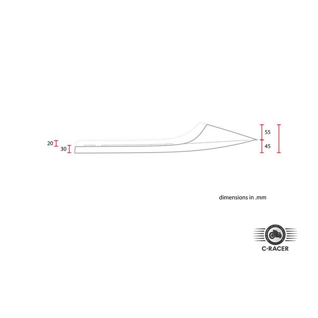 C-RACER Sadel Cafe / Flat Track / Scrambler C-Racer Flat Racer SCR41 Brun Customhoj