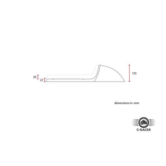 C-RACER Sadel cafe / flat track / scrambler C-Racer Universal C Classic Sadel Svart / Brun Customhoj