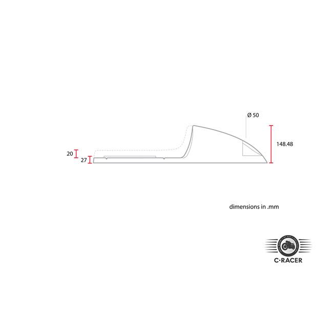 C-RACER Sadel Cafe / Flat Track / Scrambler C-Racer universal Long Classic B sadel Mörkbrun Customhoj