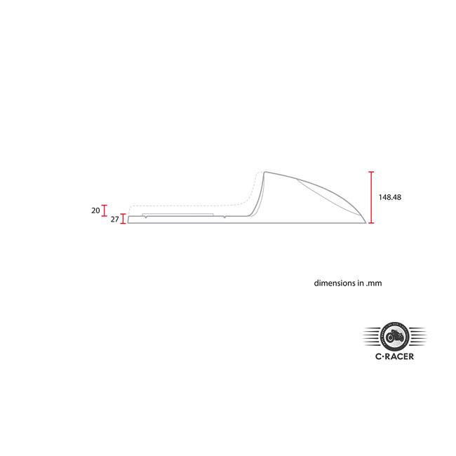 C-RACER Sadel Cafe / Flat Track / Scrambler C-Racer universal Long Classic C sadel Svart Customhoj