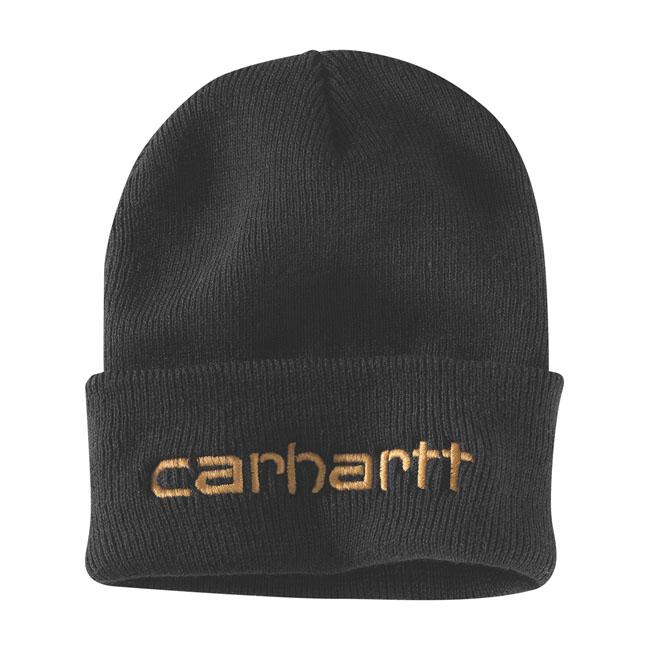Carhartt Mössa Carhartt Knit Insulated Logo Cuffed Mössa Svart Customhoj