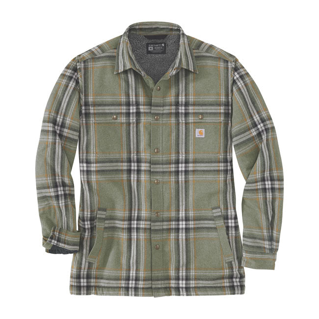 Carhartt Shirt Basil / S Carhartt Sherpa Lined Flannel Plaid Shirt Customhoj