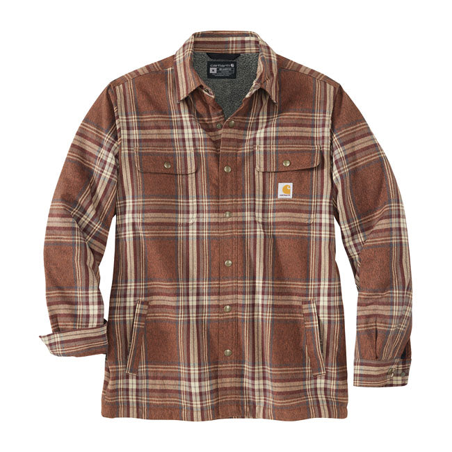Carhartt Shirt Burnt Sienna / S Carhartt Sherpa Lined Flannel Plaid Shirt Customhoj