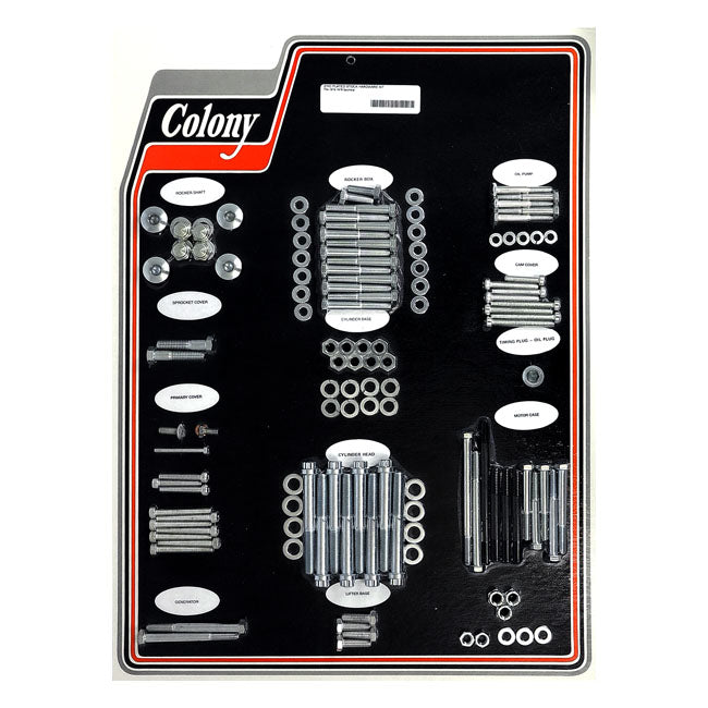 COLONY Skruvkit Harley 74-76 XL MODELS / Förzinkad (OEM Stil) Colony Motor Screw Set HD 30-85 Customhoj