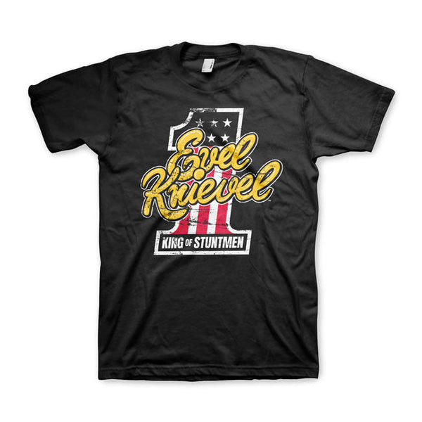 Evel Knievel T-shirt Evel Knievel King Of Stuntmen T-shirt Svart Customhoj