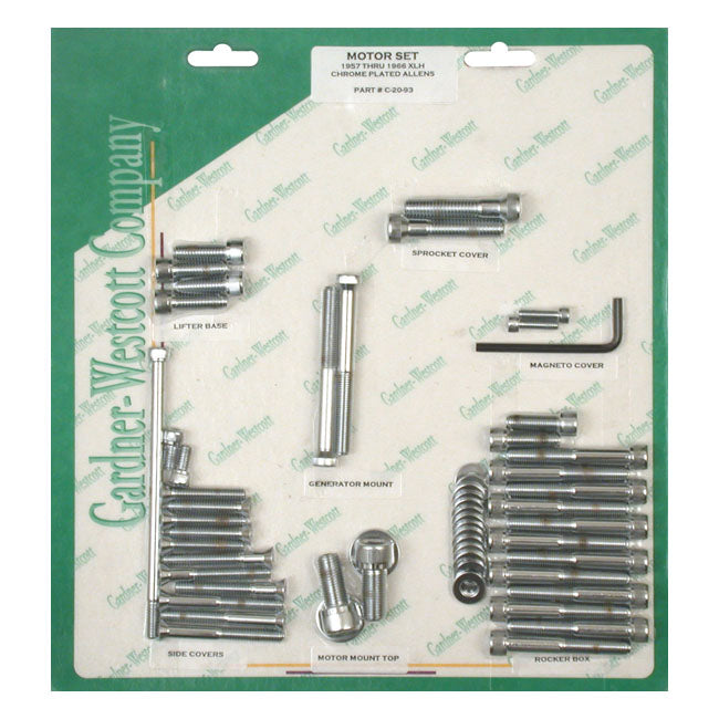 GARDNER-WESTCOTT Skruvkit Harley GW Motor Screw Set Insex HD 36-21 Customhoj