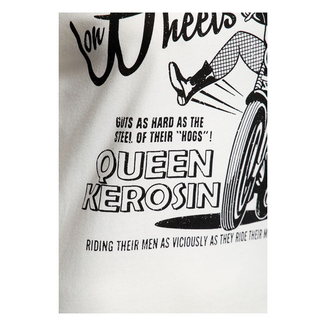 KING KEROSIN T-shirt dam Queen Kerosin She Devils On Wheels T-shirt off white Customhoj