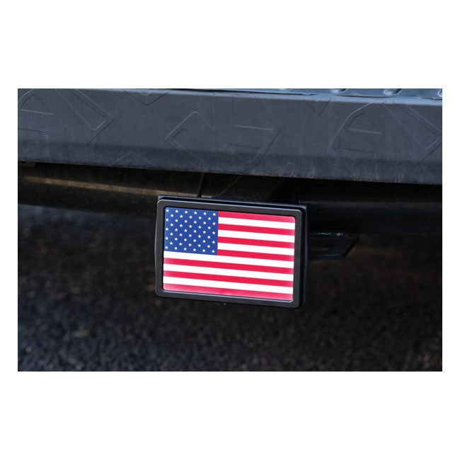 KURYAKYN Dragkrok Kuryakyn Freedom flag LED receiver hitch cover Svart Customhoj