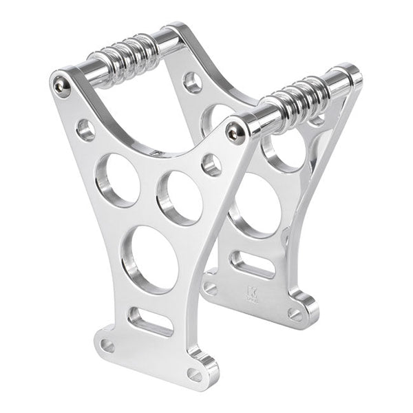 KUSTOM TECH Fork braces Polished aluminum K-Tech Dragster Style Fork Brace. Svart / Alu. FXD 91-05; FXR 88-94; XL 87-21 Customhoj