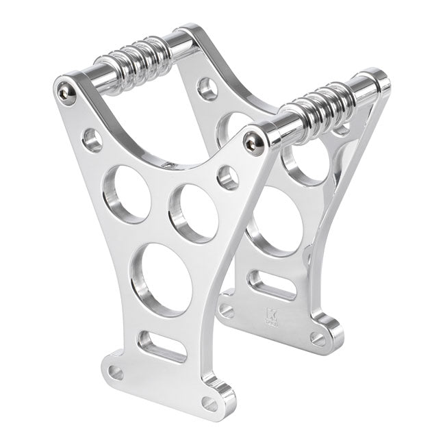 KUSTOM TECH Fork braces Polished aluminum K-Tech Dragster Style Fork Brace. Svart / Alu. FXD 91-05; FXR 88-94; XL 87-21 Customhoj