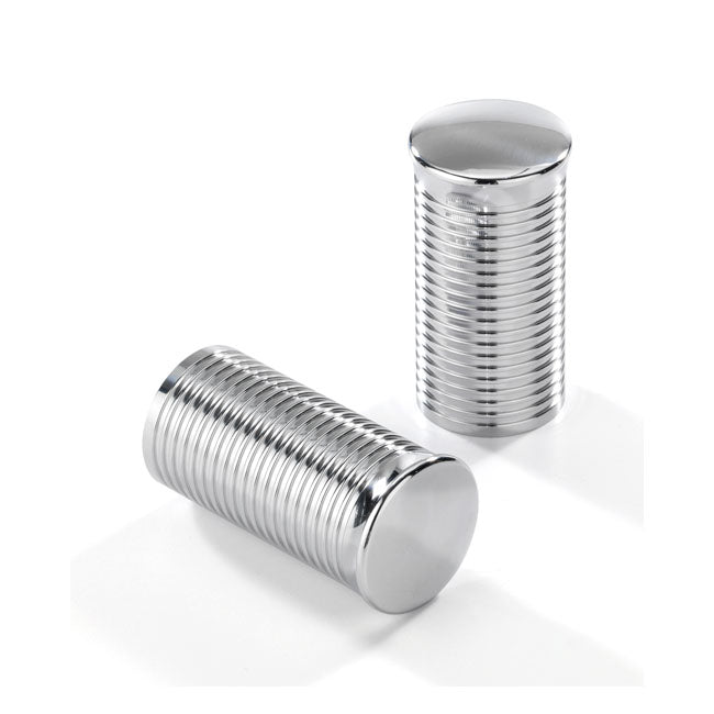 KUSTOM TECH Specialhandtag Ribbed chrome aluminum Kustom Tech FL Grip ends. Flera färger Customhoj