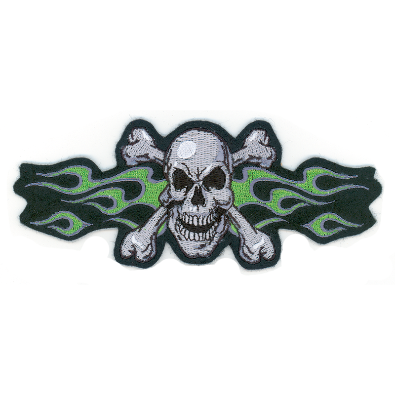 Lethal Threat Patch Lethal Threat Patch Green Flame Skull Customhoj