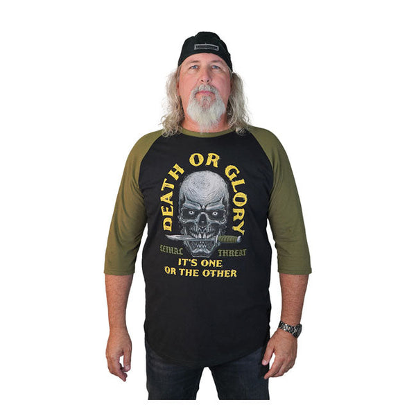 LETHAL THREAT Skjorta Lethal Threat Death or Glory raglan Skjorta Grön/Svart Customhoj