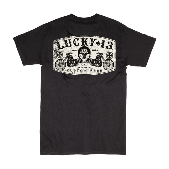 Lucky 13 T-shirt Lucky 13 Dual Chopper T-shirt Svart Customhoj