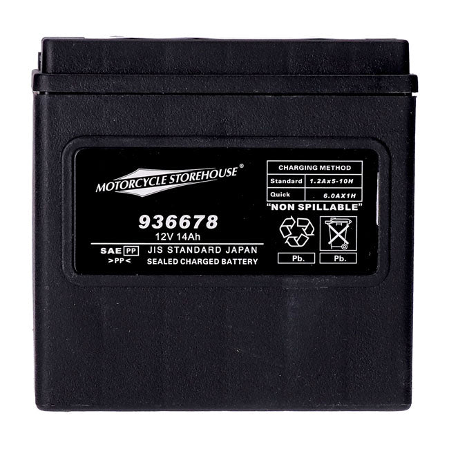 MCS Batteri AGM/Gel MCS 12V AGM Batteri. 14Ah. VÄ+ 240CCA Customhoj