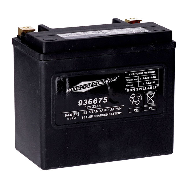 MCS Batteri AGM/Gel MCS 12V AGM Batteri. 22Ah. VÄ+ 325CCA Customhoj