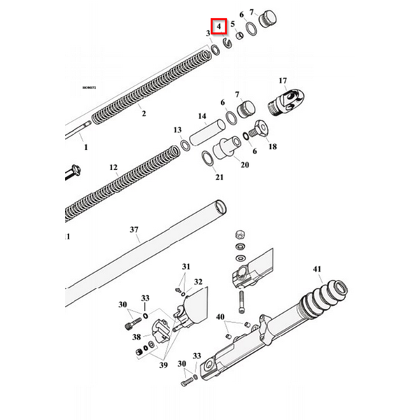 MCS Övriga reservdelar framgaffel Seat Cartridge Front Fork. XL883N 16-21; XL1200NS 18-21; XL883L, 1200C 18-20 Customhoj