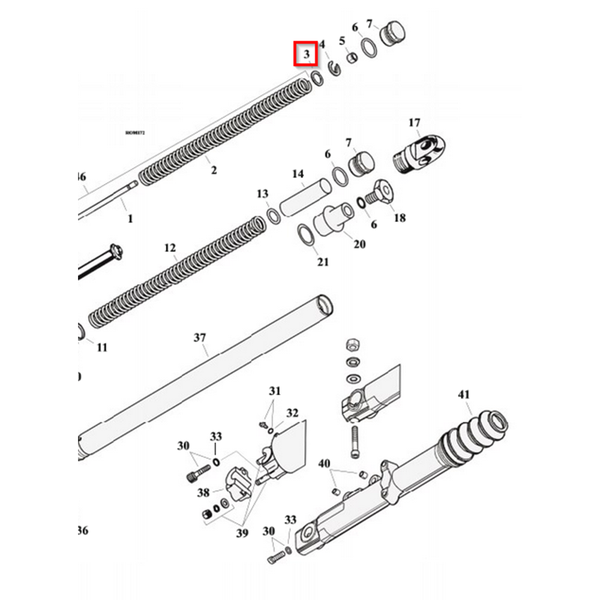 MCS Övriga reservdelar framgaffel Washer Spring Monotube Shock Front Fork. XL883N 16-21; XL1200NS 18-21; XL883L, 1200C 18-20 Customhoj
