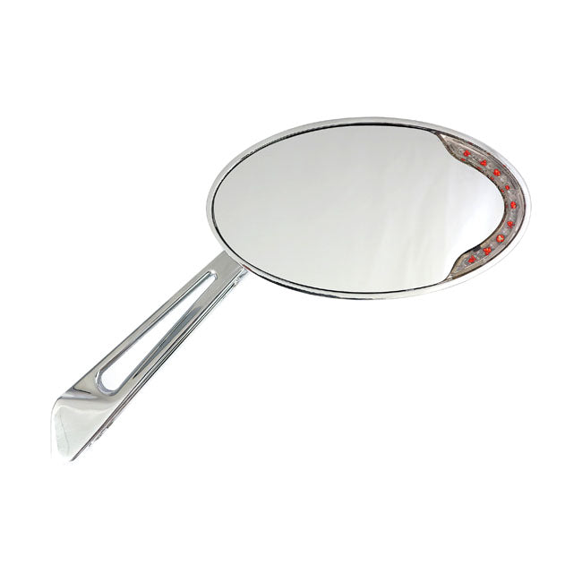 MCS Speglar med blinkers Krom Cateye Speglar med LED Blinkers Svart / Krom Customhoj