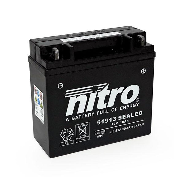 NITRO Batteri Nitro Sealed 51913 Agm Batteri Customhoj
