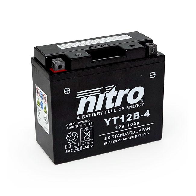 NITRO Batteri Nitro Sealed Yt12B-4 Agm Batteri Customhoj
