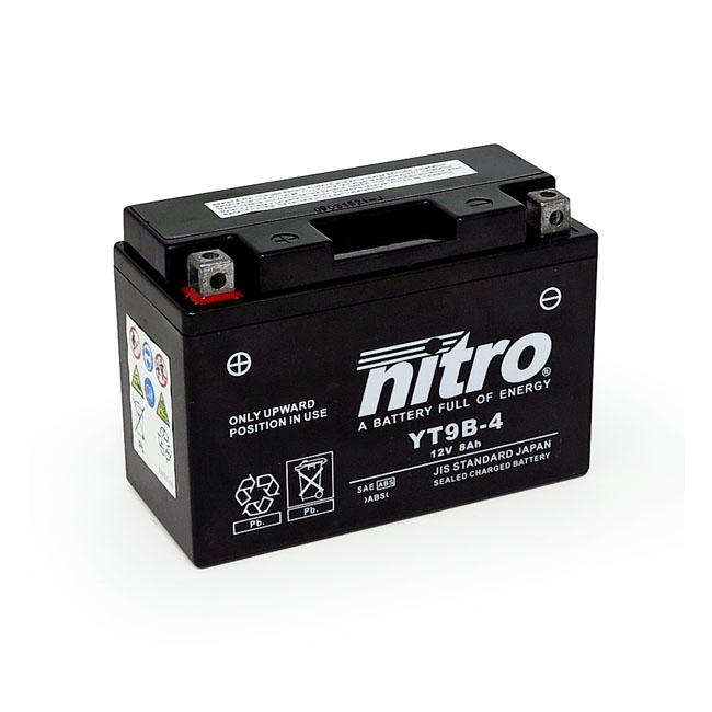 NITRO Batteri Nitro Sealed Yt9B-4 Agm Batteri Customhoj