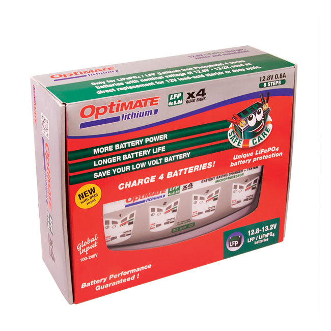 OPTIMATE Batteritestare Tecmate OptiMATE Lithium 4s 0.8A 4-bank Customhoj
