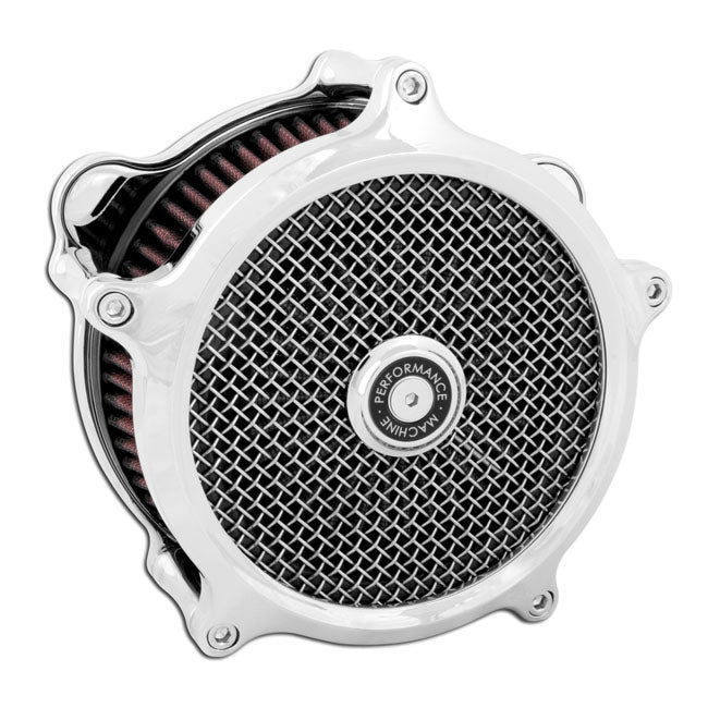 Performance Machine Air Cleaner Harley CV carb: 93-06 Big Twin; Delphi inj.: 01-15 Softail; 04-17 Dyna (excl. 2017 FXDLS); 02-07 FLT/Touring / Chrome Performance Machine Super Gas Interchange Air for Harley Customhoj