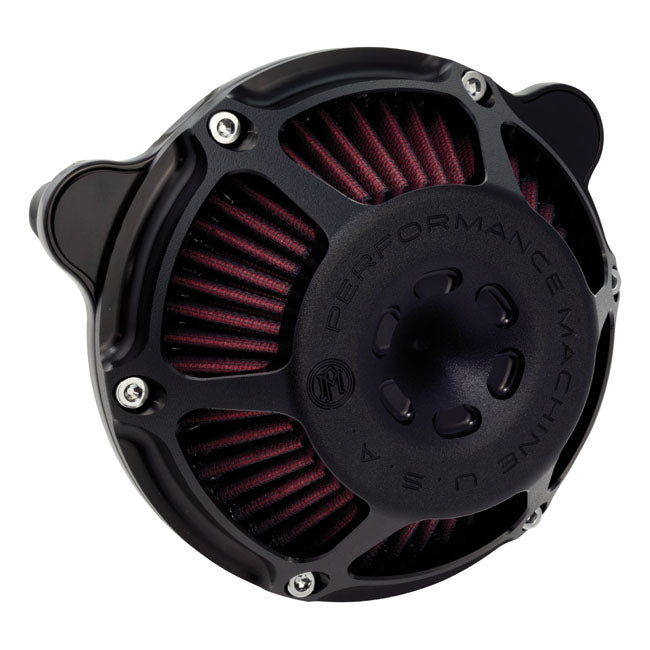 Performance Machine Air Cleaner Harley CV carb: 93-06 Big Twin; Delphi inj.: 01-15 Softail; 04-17 Dyna (excl. 2017 FXDLS); 02-07 Touring / Wrinkle Black Performance Machine MAX HP Air Cleaner for Harley Customhoj