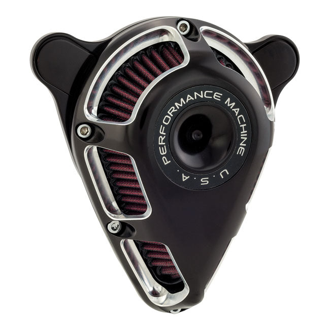 Performance Machine Air Cleaner Harley CV carb: 93-06 Big Twin; Delphi inj.: 04-17 Dyna (excl. 2017 FXDLS); 01-15 Softail; 02-07 FLT, Touring / Contrast Cut Performance Machine Jet Air Cleaner for Harley Customhoj