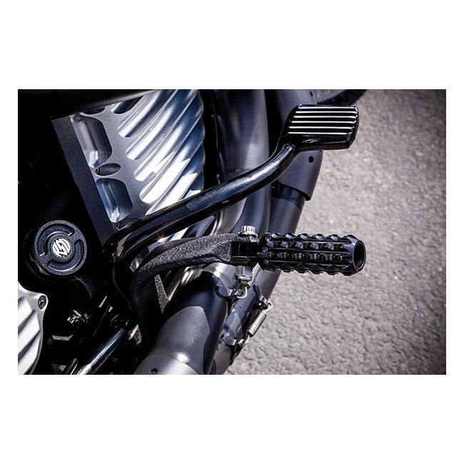 Roland Sands Design Footpegs Harley All H-D traditional male mount (excl. rider/passenger on: 18-21 Softails; 20-21 Livewire. excl. rider location on: 15-20 XG; 10-21 XL1200X/XS; 11-20 XL1200C; 12-16 XL1200V) Roland Sands Designs Traction Footpegs for Harley Customhoj
