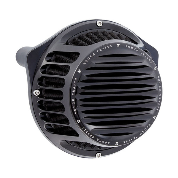 Rough Crafts Air Cleaner Harley 18-22 Softail; 17-22 Touring, Trike / Black Rough Crafts Round Finned Air Cleaner for Harley Customhoj