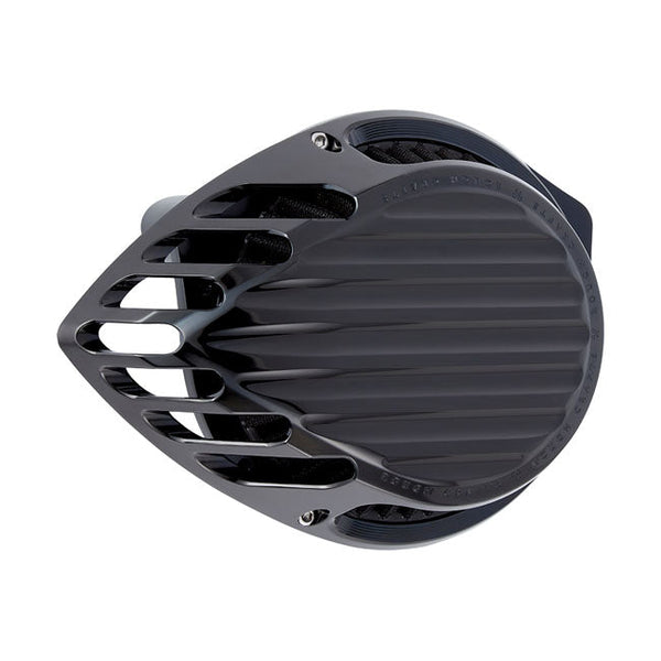 Rough Crafts Air Cleaner Harley 18-22 Softail; 17-22 Touring, Trike / Black Rough Crafts Teardrop Finned Air Cleaner for Harley Customhoj