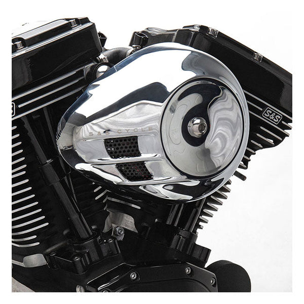 S&S Air Cleaner Harley 00-15 Softail; 99-17 Dyna (excl. 2017 FXDLS); 99-07 FLT/Touring (CV carb & Delphi inj) (excl. e-throttle) / Chrome S&S Stealth Airstream Teardrop Air Cleaner for Harley Customhoj