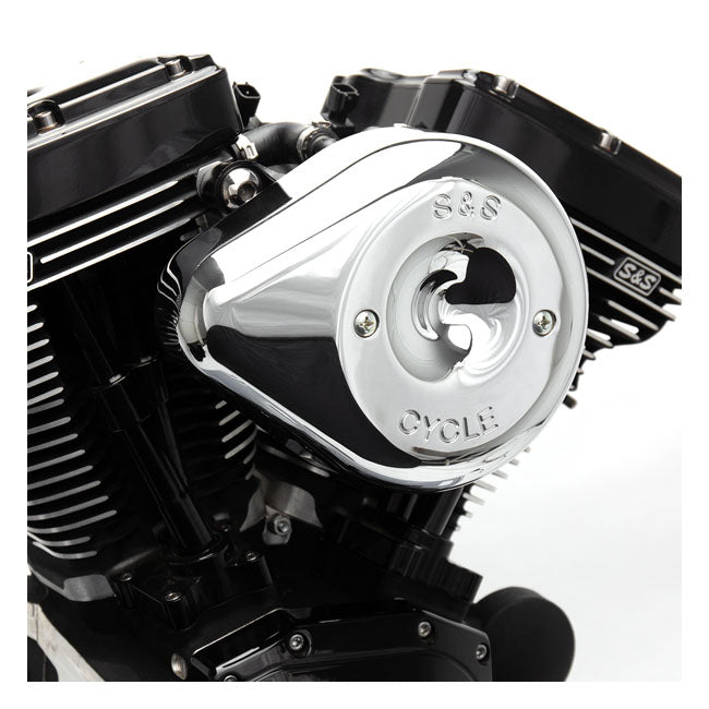 S&S Air Cleaner Harley 00-15 Softail; 99-17 Dyna (excl. 2017 FXDLS); 99-07 FLT/Touring (CV carb & Delphi inj) (excl. e-throttle) / Chrome S&S Stealth Teardrop Air Cleaner for Harley Customhoj