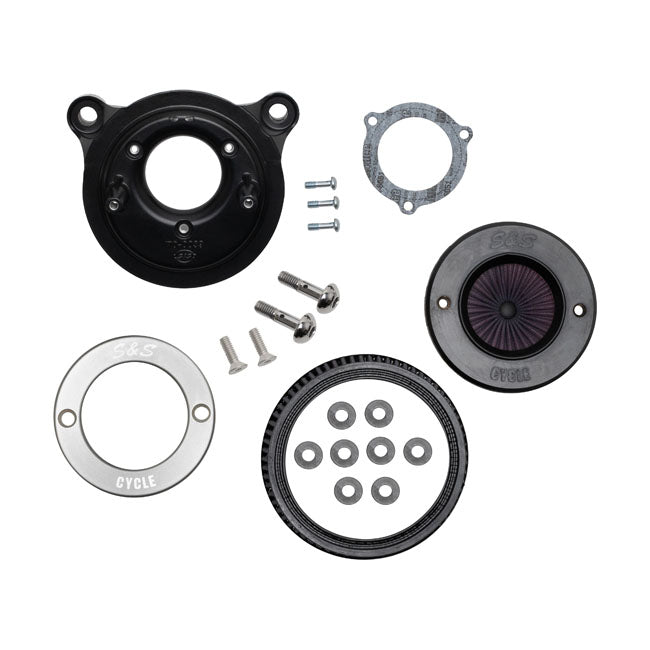 S&S Air Cleaner Harley 00-15 Softail; 99-17 Dyna (excl. 2017 FXDLS); 99-07 FLT/Touring (CV carb & Delphi inj) (excl. e-throttle) / Contrast Cut S&S Air Stinger Stealth Air Cleaner Trim Ring for Harley Customhoj