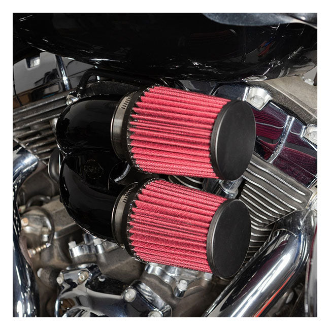 S&S Air Cleaner Harley 16-17 Softail; 2017 FXDLS; 08-16 Touring, Trike. (e-throttle) (excl. lower glove boxes; Twin Cooled models) / Black S&S Tuned Induction Air Cleaner for Harley Customhoj