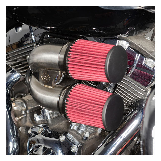 S&S Air Cleaner Harley 16-17 Softail; 2017 FXDLS; 08-16 Touring, Trike. (e-throttle) (excl. lower glove boxes; Twin Cooled models) / Stainless S&S Tuned Induction Air Cleaner for Harley Customhoj