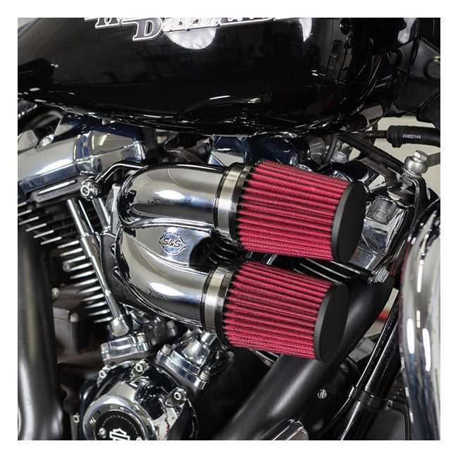 S&S Air Cleaner Harley 18-22 Softail; 17-22 Touring; 17-22 Trikes (excl. models with fairing lowers and water cooling) / Chrome S&S Tuned Induction Air Cleaner for Harley Customhoj