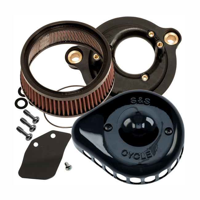 S&S Air Cleaner Harley 18-22 Softail; 17-22 Touring; 17-22 Trikes. (Incl. 107" & 114" engines) / Black S&S Mini Teardrop Stealth Air Cleaner for Harley Customhoj