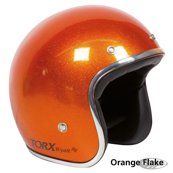 TORX Öppen hjälm Torx Wyatt Seventies Style Orange Flake Customhoj